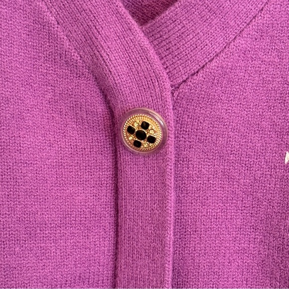 Herlian Daisy Cropped Short Cardigan Sweater Sz S Purple Knit  Feminine Dainty - Picture 8 of 14